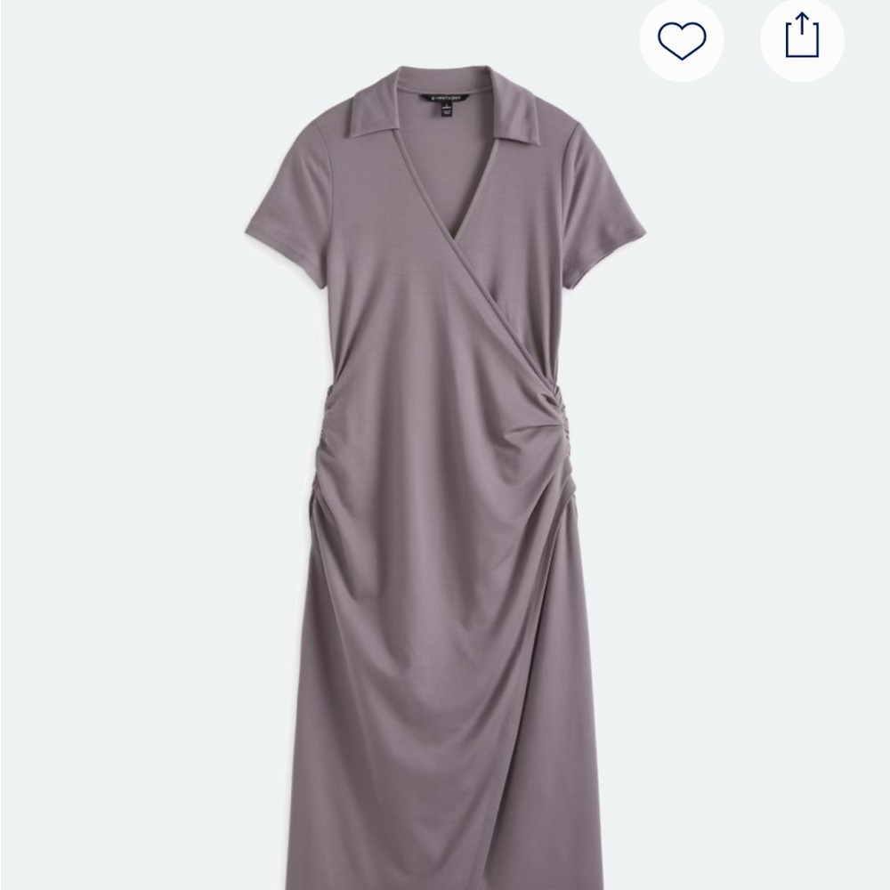 Elegant Gray Wrap Maternity Dress